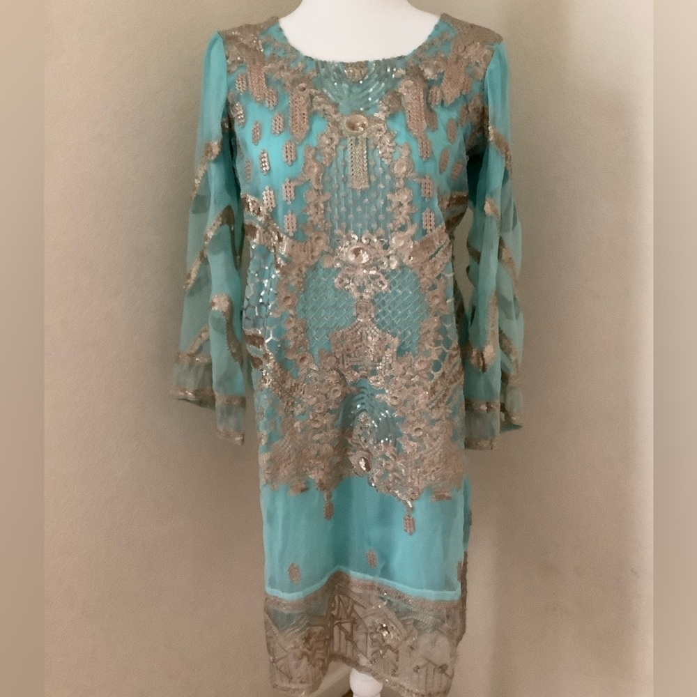 2pc blue shalwar kameez dress set